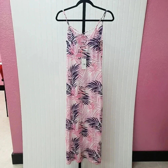 Jean-Pierre Klifa Pink Palm Maxi Dress - Picture 3 of 8